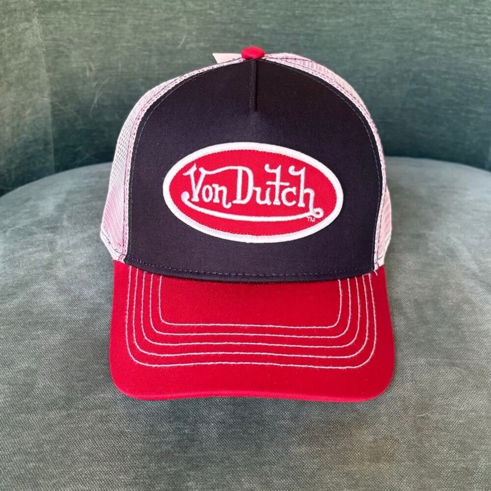 Von Dutch Classic Red White Blue Trucker Hat NWT
